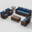 7 Person Sofa Set 6 Piece Outdoor Wicker Sofa With Swivel Rocking Chairs-1664652341