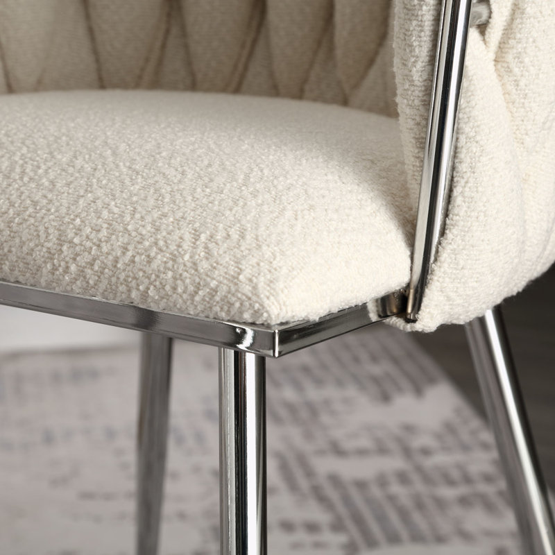 Fauteuil de 21,26 po de large Valeen, Bouclé ivoire