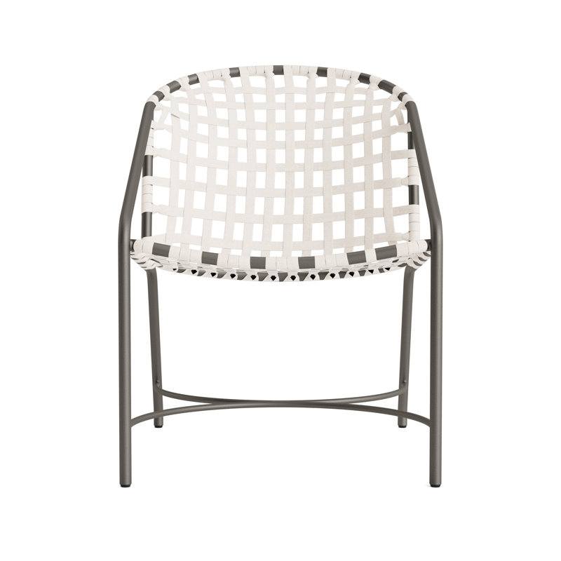 Kantan Outdoor Lounge Chair, Mica/White Suncloth Lace