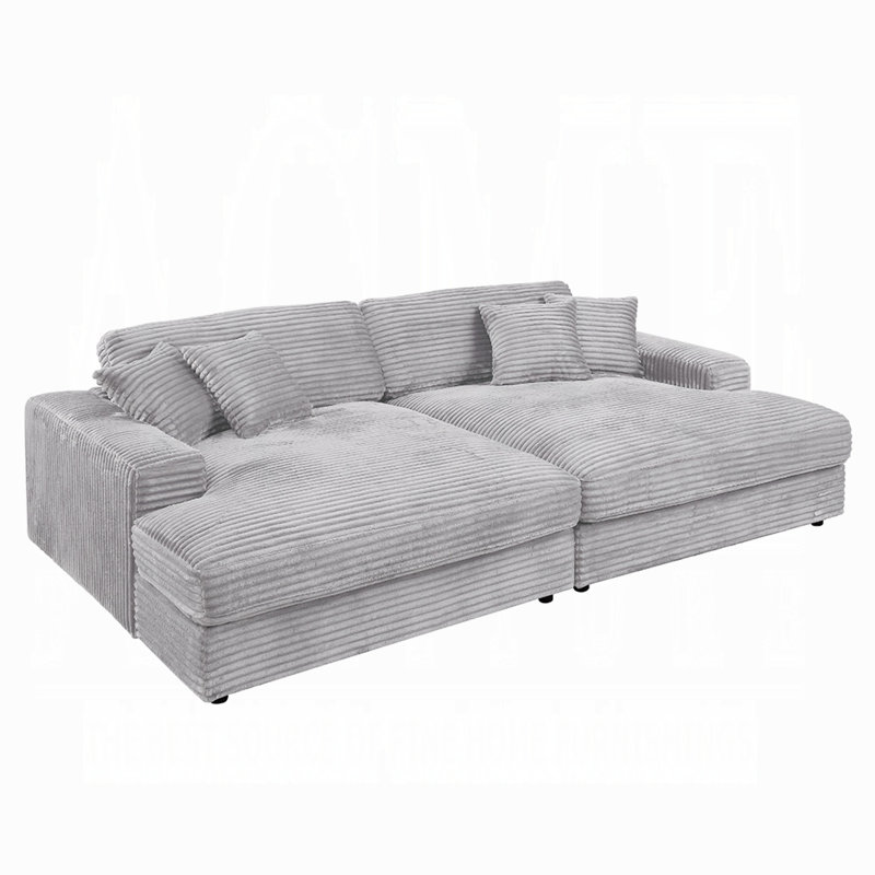 Canapé modulaire Hilde avec 4 coussins Hilde, Gris clair