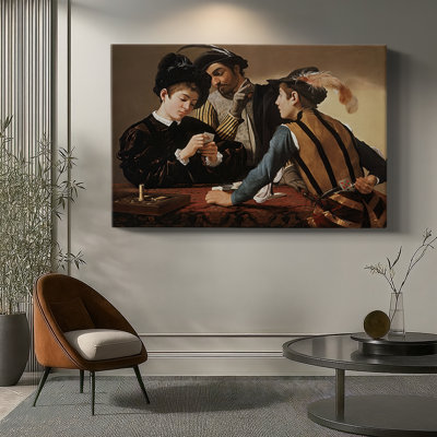 Caravaggio "The Cardsharps" - Museum Quality Gallery Wrapped Canvas Wall Art
