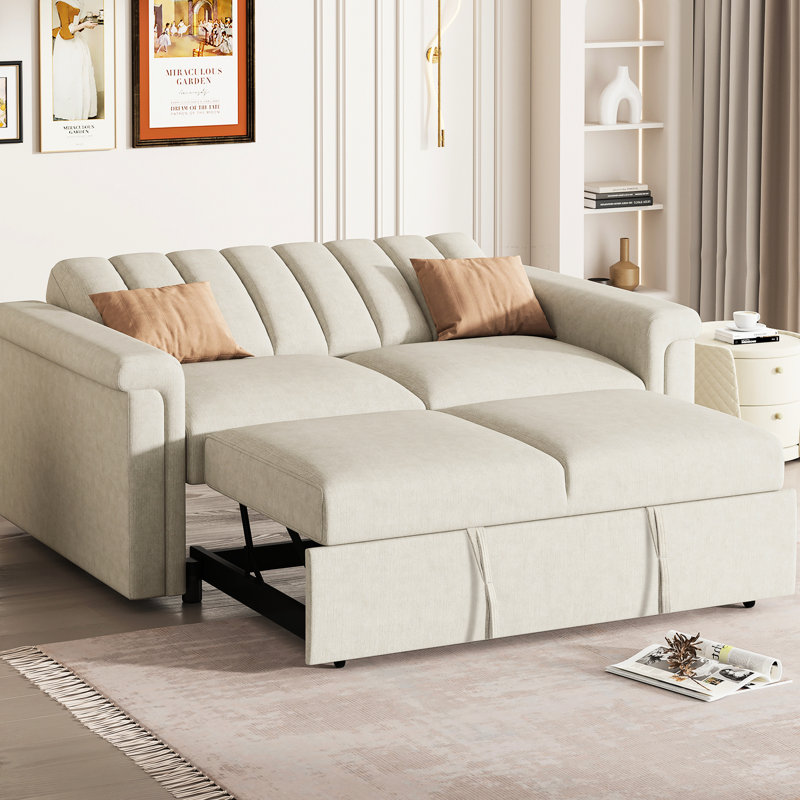 Lit à 2 places beige avec ressorts ensachés et fabrication en contreplaqué confortable et durable, Beige