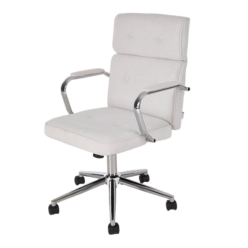Chenille office chair, White