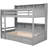 Gray Twin Bunk Bed With Practical Storage Features - Space Optimization Solution Functional Drawer Enhance Room Utility