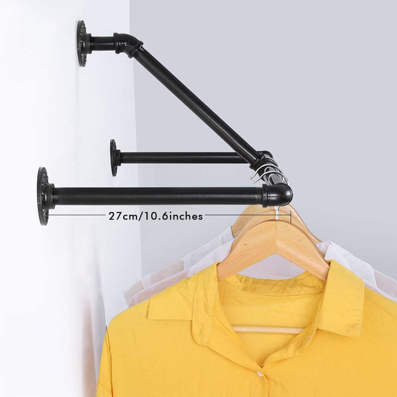 Froelich 32.68'' Metal Industrial Pipe Clothing Rack