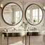 Beaded Round Wall Mirror Decorative Vanity Bathroom Mirror With Resin Frame-1476002686-1476002684