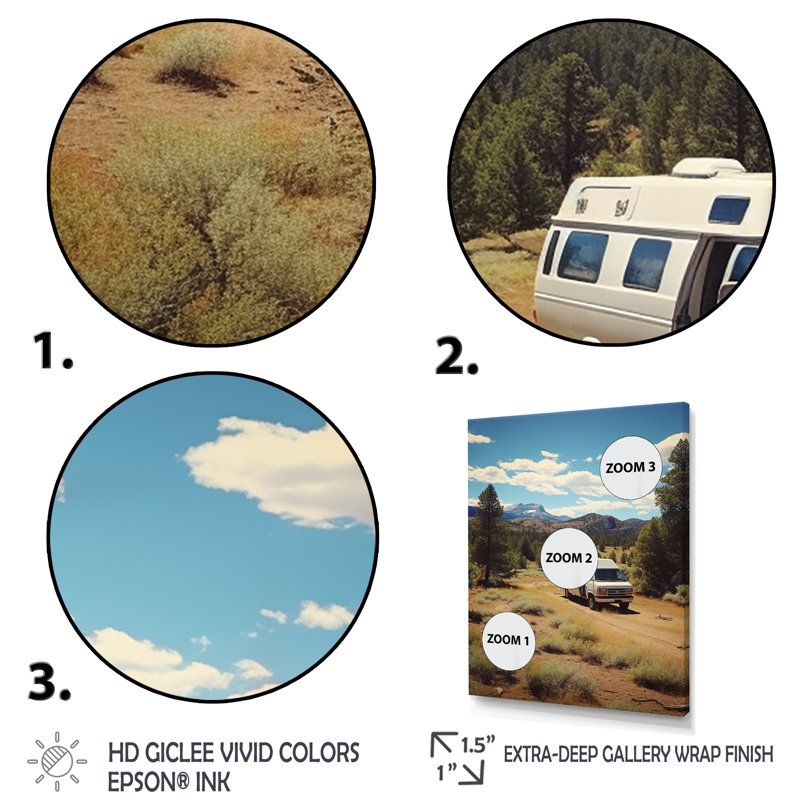 Explorers Haven Camping Travel Adventure I - Art mural de voyage en camping, H 32 po x l 24 po x P 1 po, Cadre flottant noir