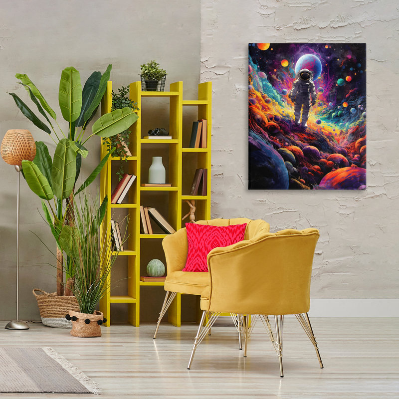 Art mural sur toile «Stepping on Space Terrain» par Nina Blue, H 40 po x l 30 po