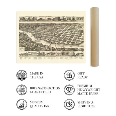 " 1886 Columbus Georgia Map;1886 Columbus Georgia Map " Print