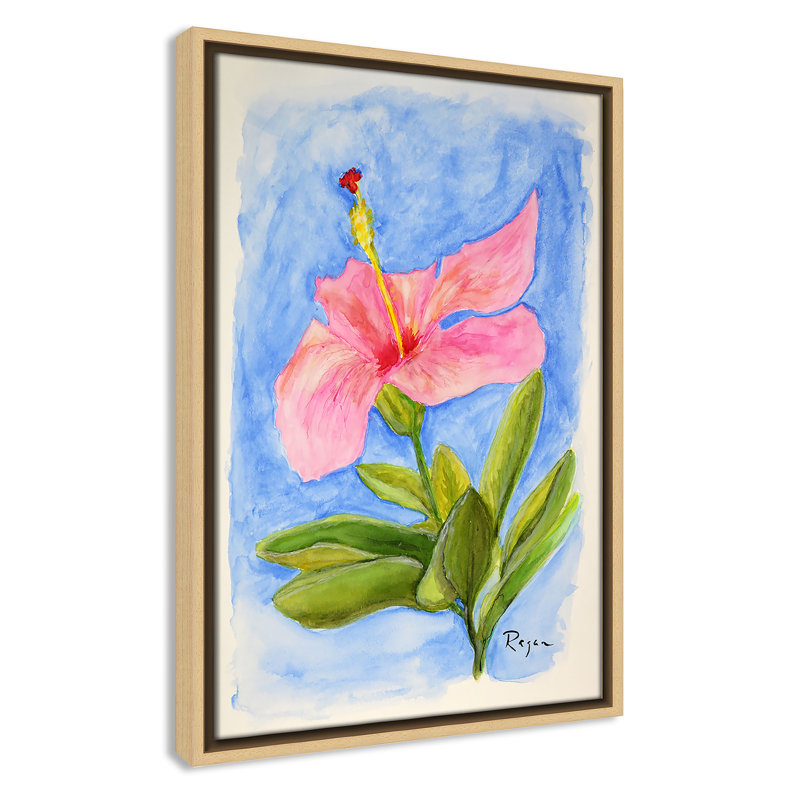 Fleur d'hibiscus rose par Mike Ragan, Naturel, H 19,5 po x l 13,5 po