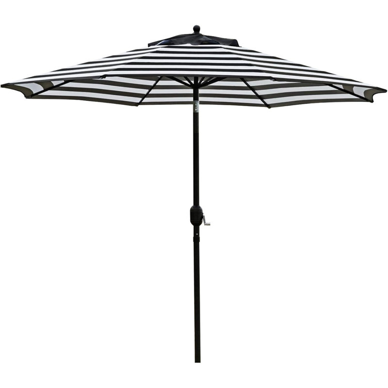 Parasol de table pour l'extérieur 9 'avec 8 baleines robustes, Noir