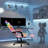 Ergonomic Gaming Chair Faux Leather Reclining  Swiveling PC & Racing Massage Video Game Chair with Footrest-1257704788-1240145295
