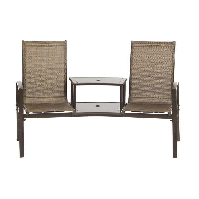 Banc tête-à-tête en acier Burnstad, Bronze