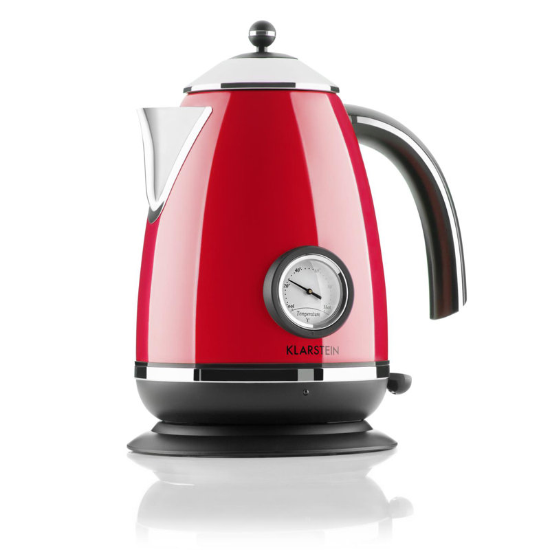 Klarstein 1.7L Stainless Steel Electric Tea Kettle, Red
