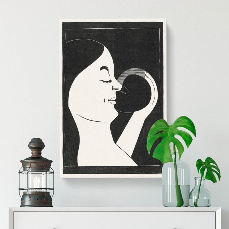 Mother And Child by Samuel De Mesquita - Wrapped Canvas Painting, 50cm H x 35cm W x 3cm D