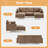 100'' Kakhi Chenille U-Shaped Square Couch With 2 Ottoman And Side Storage-1952467408