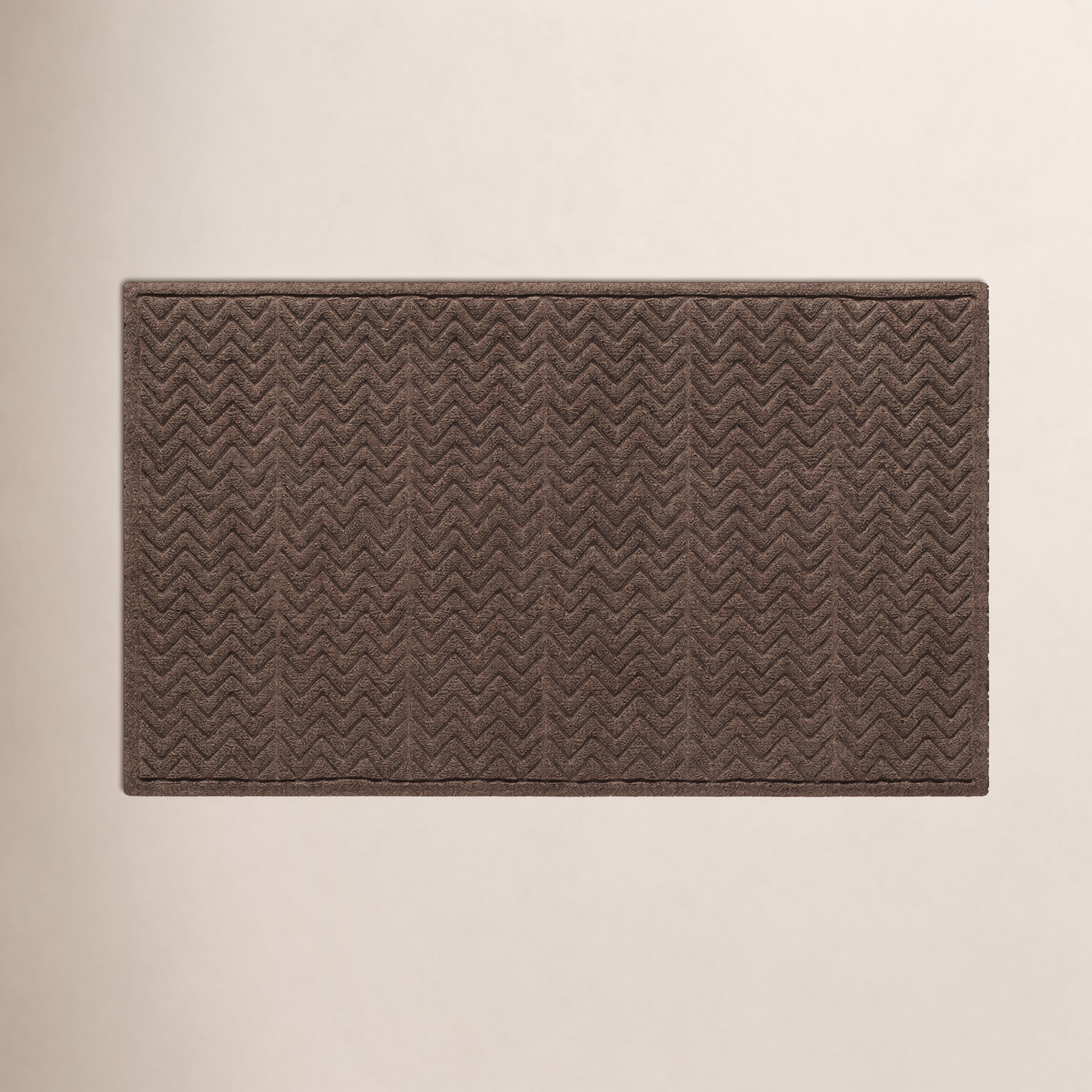 WaterHog Chevron Non-Slip Doormat, Dark Brown, 22" W x 60" L