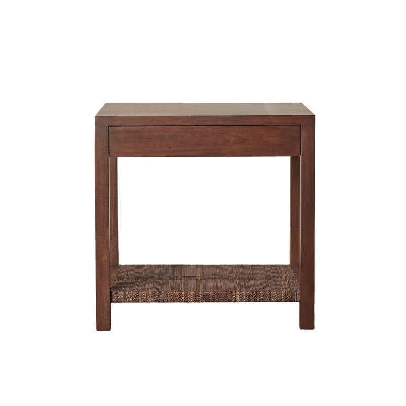 Textura Bedside Table in Natural, Dark Brown