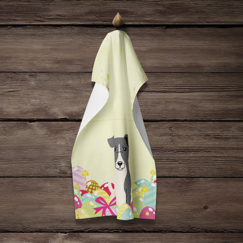 Chiffons rectangulaire de pâques œufs terrier