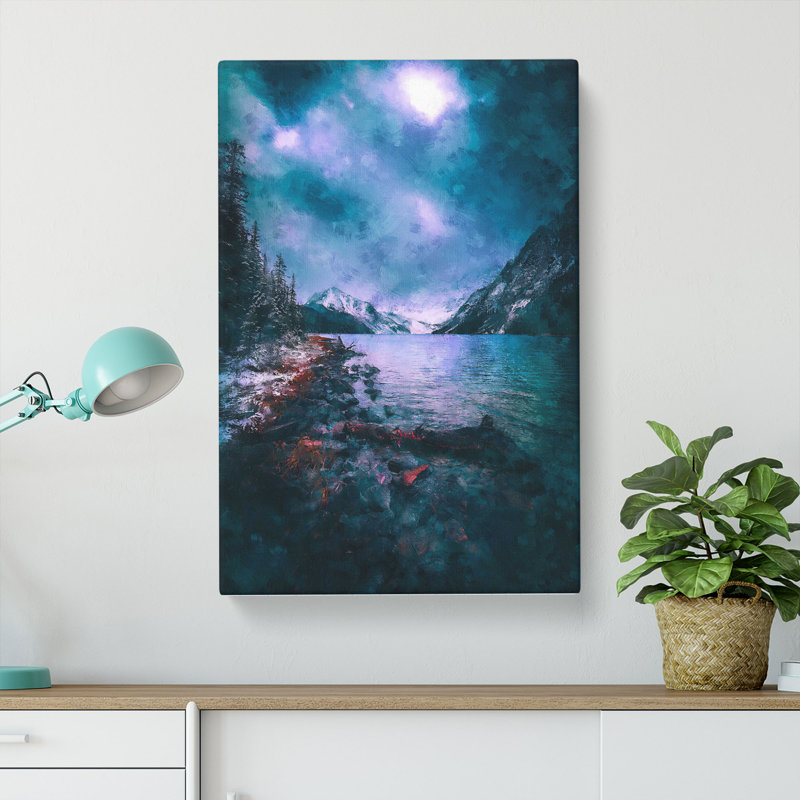 Chephren Lake In Canada - Painting, Wrapped Canvas, 76cm H x 50cm W x 3cm D