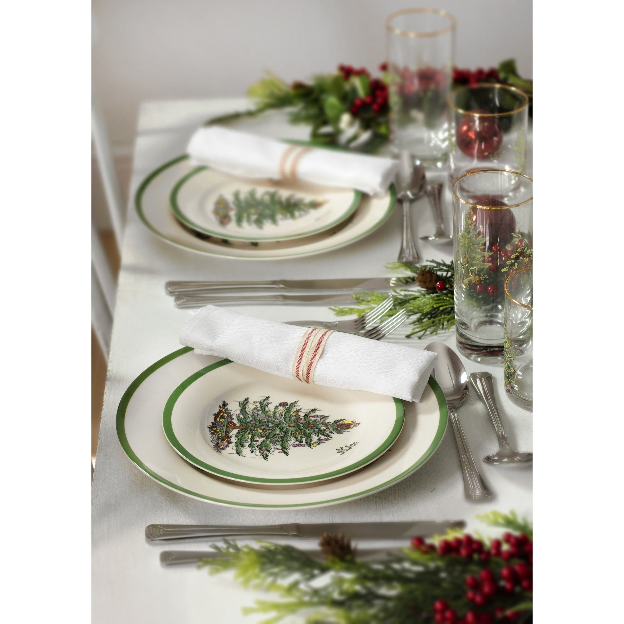 Spode Christmas Tree Square Handled Platter