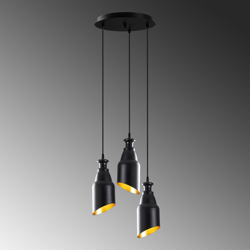Luminaire suspendu en grappe à 3 lumières Excalibur