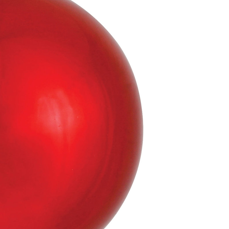 Boule incassable 6 po, H 4 po x l 4 po x P 4 po, Rouge, Ensemble de 6