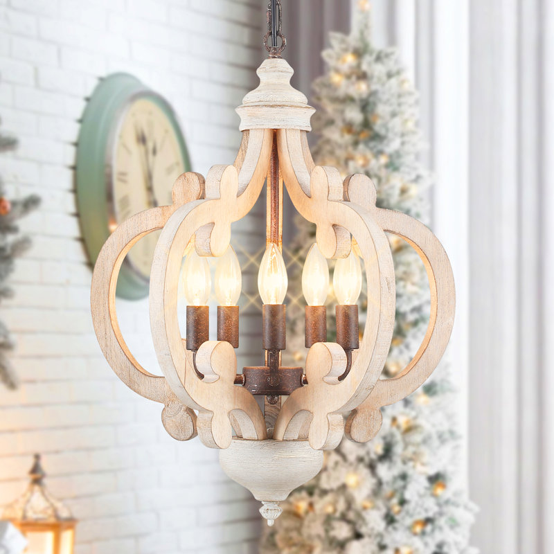 Luminaire suspendu de style lustre géométrique à 5 lumières de style campagnard Sotion pour îlot de cuisine Sotion