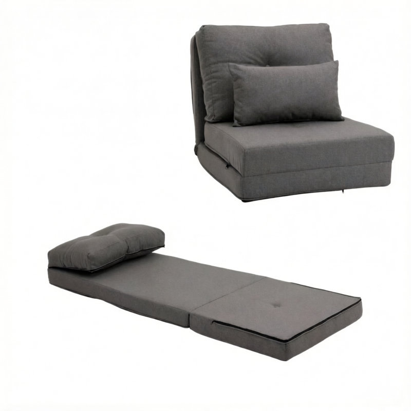 Chaises d'appoint multifonctionnelles, méridienne moderne réglable en acier de lin
