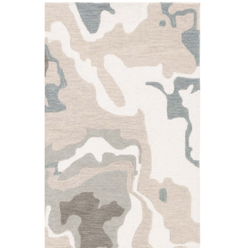 Sancia Hand Tufted Wool Abstract Rug, Rectangle 5' x 8'