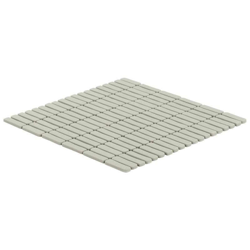 Venini 1/2" x 2" Mini Brick Frosted Glass Mosaic Tile, Sage Green