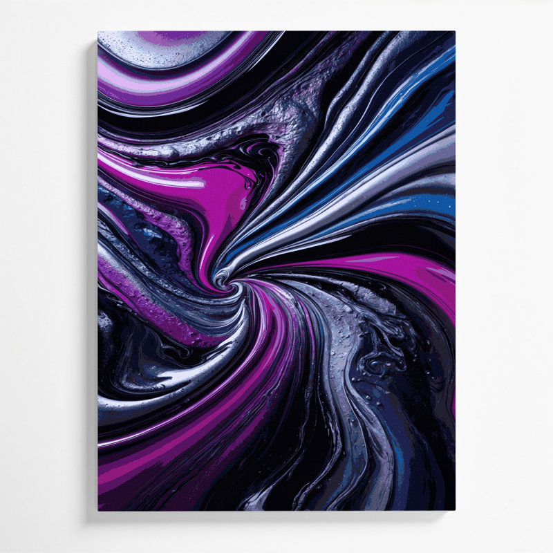 Abstrait art fluide sur toile mauve 33, H 10 po x l 8 po
