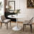 Modern Round Dining Table with Sturdy Metal Base