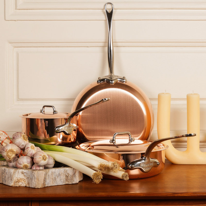 Mauviel M'150 S Copper Paella Pan With Cast Stainless Steel Handle, 13.8-In