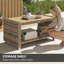 Weather Resistant Rattan Coffee Table with Storage Shelf for Outdoor Living