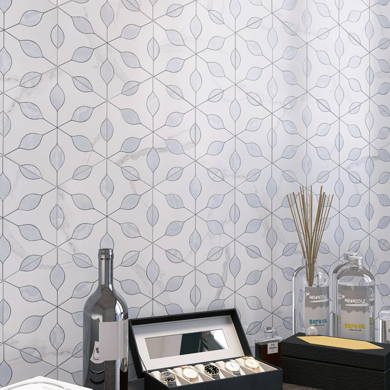 Alicante  Hexagon 7.88 In. X 9.45 In. Matte Porcelain Floor And Wall Tile, Zafiro Blue