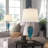 Rynar 25" Blue/Nickel Table Lamp Set