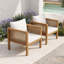 Ensemble de deux fauteuils d'extérieur en bois avec coussins-783058056