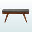 Banc de salle à manger rembourré en bois gris moyen Ismail, H 17,46 po x l 41,06 po x P 15,18 po Ismail