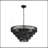 8-Light matte black hemp rope woven adjustable iron pendant lamp-779076461-800065620