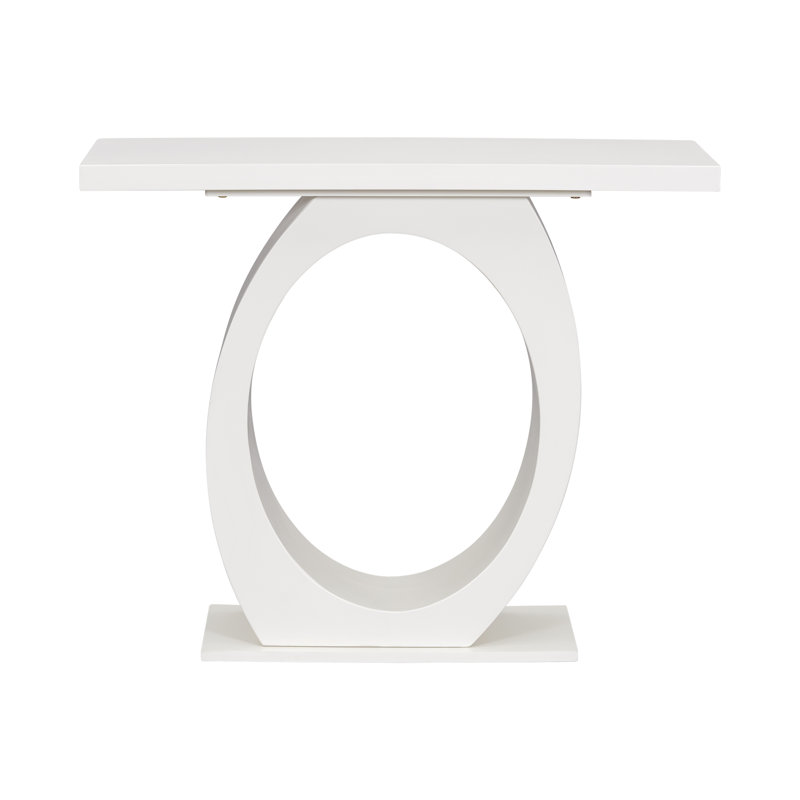 Table de bout moderne avec base en forme d'œuf Homister, Beige