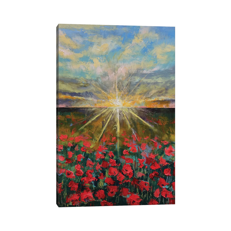 Starlight Poppies II by Michael Creese - Wrapped Canvas Painting, 66.04 cm H x 45.72 cm W x 3.175 cm D