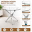 Table de salle à manger ronde moderne en verre trempé avec base en métal