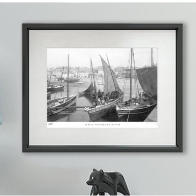 St Ives, Pilchard Boats 1908 1 Piece Single Picture Frame Wall Art