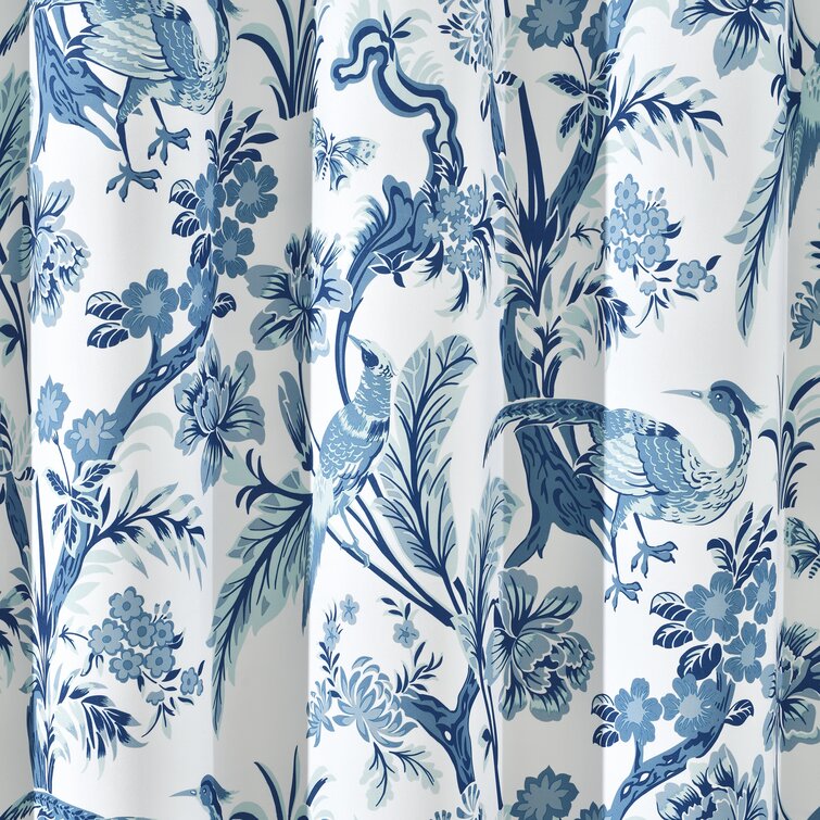 Arakesque Marina Blue Floral home decor Drapery Fabric