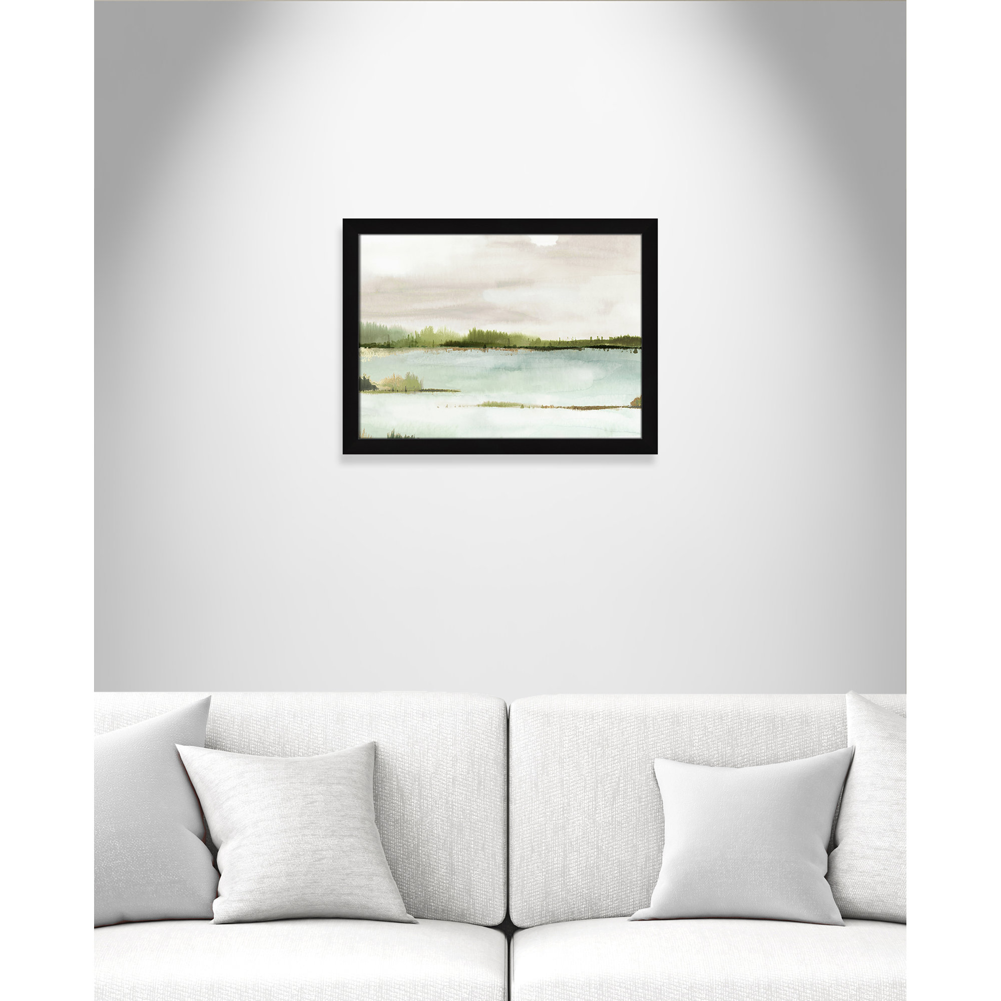 Silent Lake, 18" H x 24" W x 1.12" D, Black Framed