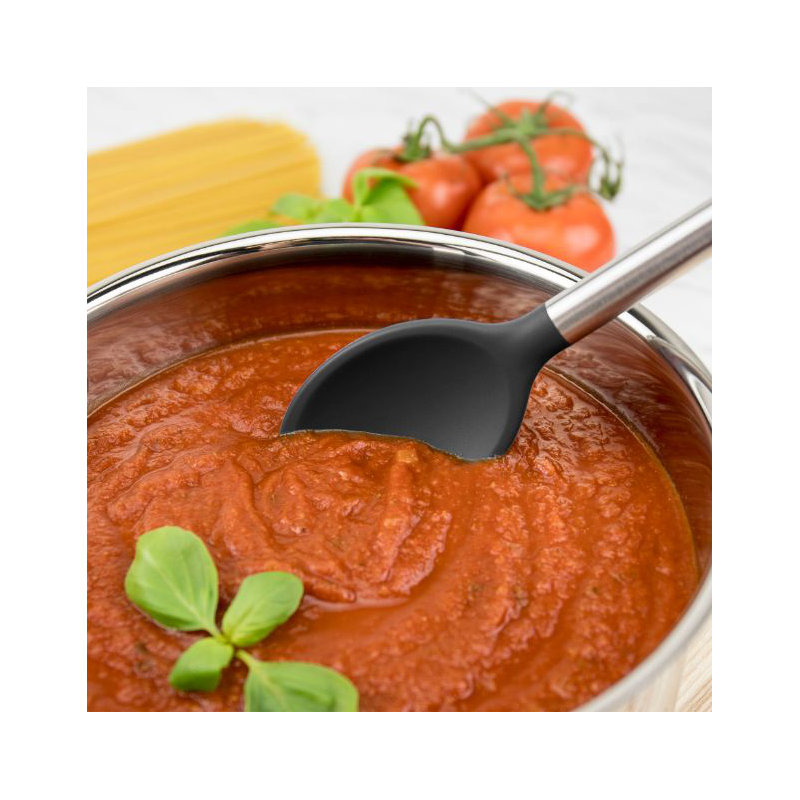 Silicone Mixing Spoon - Light Aqua, Black