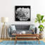 Magnifique toile florale noire et blanche | Art mural Home Decor