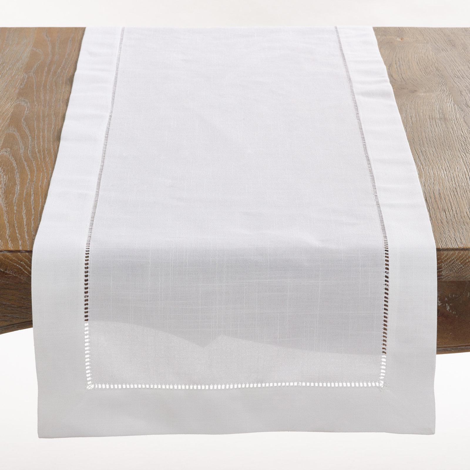 Emmeline Table Runnner, White, 108" L x 16" W