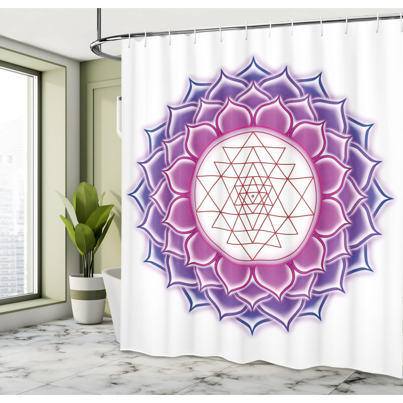 Rideau de douche Ambesonne Mandala fuchsia Yantra, H 75 po x l 69 po